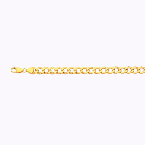 14KY 7.5MM HOLLOW CURB 24 CHAIN NECKLACE"