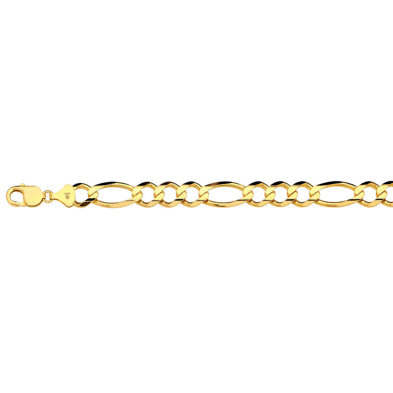 14KY 12MM SOLID FIGARO 16 CHAIN NECKLACE",14K 12MM YELLOW GOLD SOLID FIGARO 16 CHAIN NECKLACE""