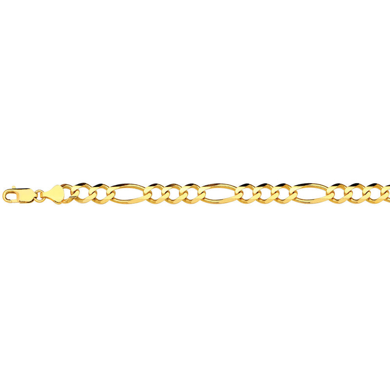 14KY 9.5MM SOLID FIGARO 16 CHAIN NECKLACE",14K 9.5MM YELLOW GOLD SOLID FIGARO 16 CHAIN NECKLACE""