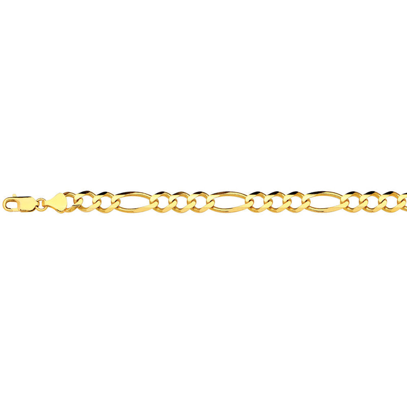 14KY 9.5MM SOLID FIGARO 20 CHAIN NECKLACE",14K 9.5MM YELLOW GOLD SOLID FIGARO 20 CHAIN NECKLACE""