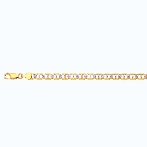 14K 6.5MM SOLID PAVE MARINER 16 CHAIN NECKLACE",14K 6.5 MM SOLID PAVE MARINER 16 CHAIN NECKLACE""