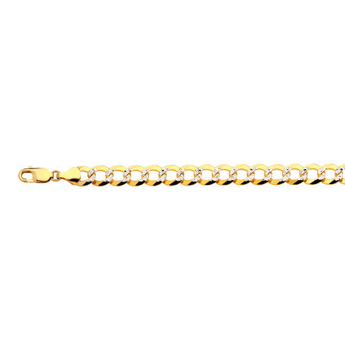 14K 9.5MM SOLID PAVE CUBAN 16 CHAIN NECKLACE",14K 9.5MM SOLID PAVE CUBAN 16 CHAIN NECKLACE""