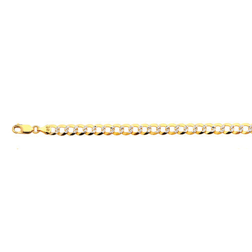 14K 7MM SOLID PAVE CUBAN 16 CHAIN NECKLACE",14K 7MM SOLID PAVE CUBAN 16 CHAIN NECKLACE""