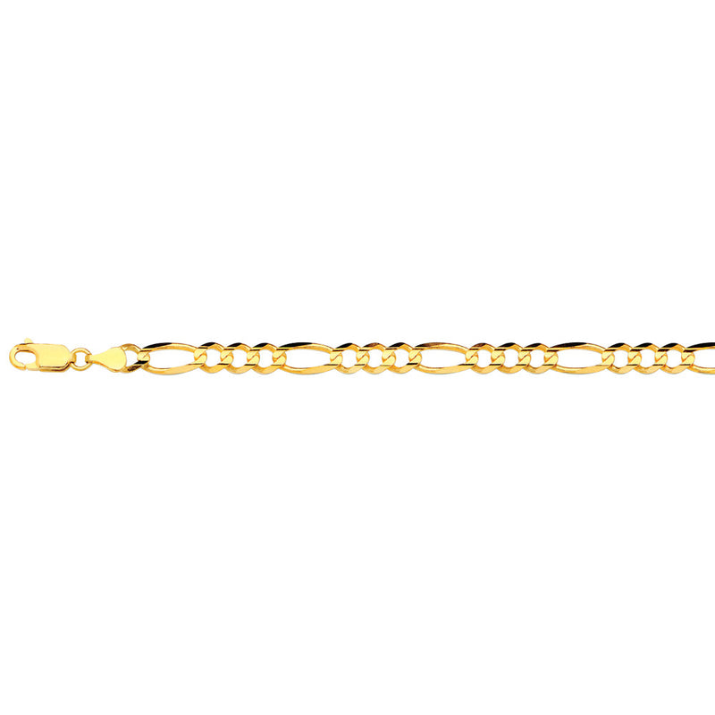 14KY 5.5MM SOLID FIGARO 20 CHAIN NECKLACE",14K 5.5MM YELLOW GOLD SOLID FIGARO 20 CHAIN NECKLACE""