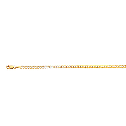 14K 3.5MM SOLID PAVE CUBAN 18 CHAIN NECKLACE"