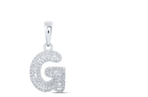 3/8CTW-DIA INITIAL "G" PENDANT 10K