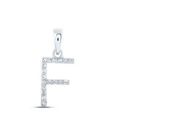 1/12CTW-DIA NICOLE INITIAL "F" PENDANT 10K