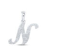 1/6CTW-DIA NICOLE INITIAL "N" PENDANT 10K