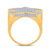 10kt Yellow Gold Mens Round Diamond Star Statement Ring 1-1/2 Cttw