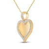 14kt Yellow Gold Mens Round Diamond Heart Picture Memory Pendant 2-1/2 Cttw