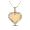 14kt Yellow Gold Mens Round Diamond Heart Picture Memory Pendant 2-1/2 Cttw