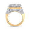 10kt Yellow Gold Mens Baguette Diamond Square Ring 2 Cttw