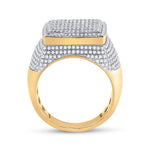 10kt Yellow Gold Mens Baguette Diamond Square Ring 2 Cttw