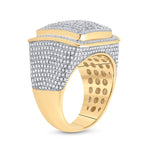 14kt Yellow Gold Mens Baguette Diamond Square Ring 2-1/2 Cttw