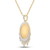 10kt Yellow Gold Mens Baguette Diamond Dripping Circle Picture Memory Pendant 1-7/8 Cttw