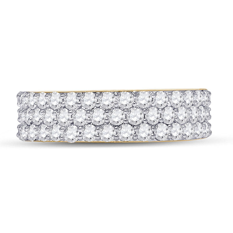 14kt Yellow Gold Mens Round Diamond Pave Band Ring 2-7/8 Cttw