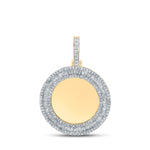 10kt Yellow Gold Mens Baguette Diamond Memory Circle Charm Pendant 1-1/2 Cttw