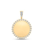 10kt Yellow Gold Mens Round Diamond Memory Circle Charm Pendant 1/2 Cttw