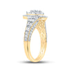 10kt Yellow Gold Womens Round Diamond Teardrop Ring 1-1/4 Cttw