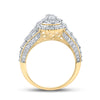 10kt Yellow Gold Womens Round Diamond Teardrop Ring 1-1/4 Cttw