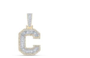 1/2CTW-DIA NICOLE INITIAL "C" PENDANT 10K