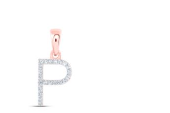 1/10CTW-DIA NICOLE INITIAL "P" PENDANT 10K