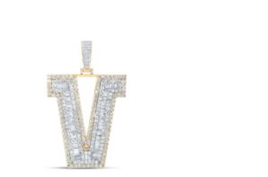 5 5/8CTW-DIA NICOLE INITIAL "V" PENDANT 10K