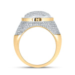 10kt Yellow Gold Mens Baguette Diamond Circle Ring 1-5/8 Cttw