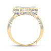 10kt Two-tone Gold Mens Round Diamond Initial A Letter Ring 1-1/4 Cttw