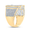 10kt Two-tone Gold Mens Round Diamond Initial K Letter Ring 1-1/5 Cttw