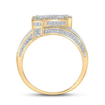 10kt Two-tone Gold Mens Round Diamond F Initial Letter Ring 1 Cttw