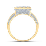 10kt Two-tone Gold Mens Round Diamond I Initial Letter Ring 1-1/5 Cttw