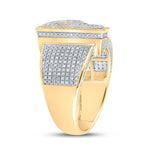 10kt Two-tone Gold Mens Round Diamond P Initial Letter Ring 1 Cttw