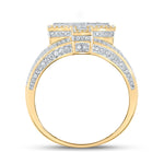 10kt Two-tone Gold Mens Round Diamond T Initial Letter Ring 1-1/5 Cttw