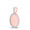 10kt Rose Gold Mens Round Diamond Memory Circle Charm Pendant 3/4 Cttw