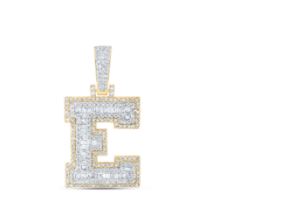 3/4CTW-DIA NICOLE INITIAL "E" PENDANT 10K