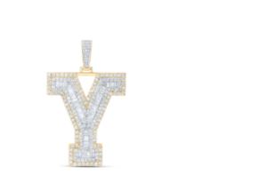 6 CTW-DIA NICOLE INITIAL "Y" PENDANT 10K