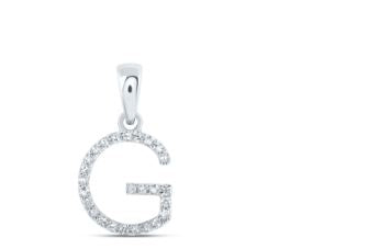 1/10CTW-DIA NICOLE INITIAL "G" PENDANT 10K