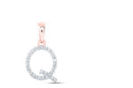 1/8CTW-DIA NICOLE INITIAL "Q" PENDANT 10K