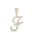 7/8CTW-DIA NICOLE INITIAL "F" PENDANT 10K