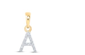 0.03CTW-DIA NICOLE INITIAL "A" PENDANT 10K