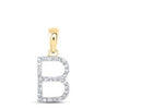 1/8CTW-DIA NICOLE INITIAL "B" PENDANT 10K