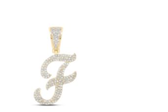 7/8CTW-DIA NICOLE INITIAL "F" PENDANT 10K