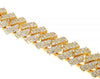 14kt 2 Row Prong Set Diamond Cuban Bracelet 13ct