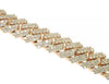 14kt 2 Row Prong Set Diamond Cuban Bracelet 9 CTW