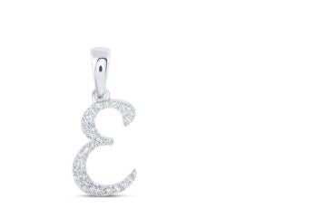 1/8CTW-DIA NICOLE INITIAL "E" PENDANT 10K