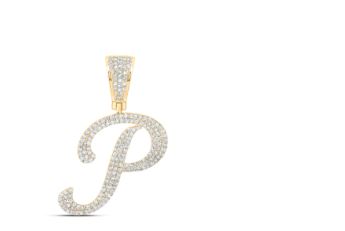 7/8CTW-DIA NICOLE INITIAL "P" PENDANT 10K