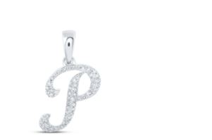 1/8CTW-DIA NICOLE INITIAL "P" PENDANT 10K