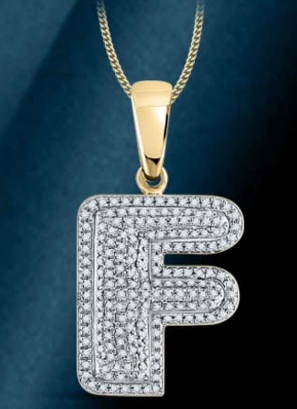 10k Genuine Diamond Bubble Letters Initials A-Z