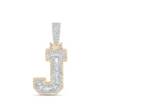 1/2CTW-DIA NICOLE INITIAL "J" PENDANT 10K